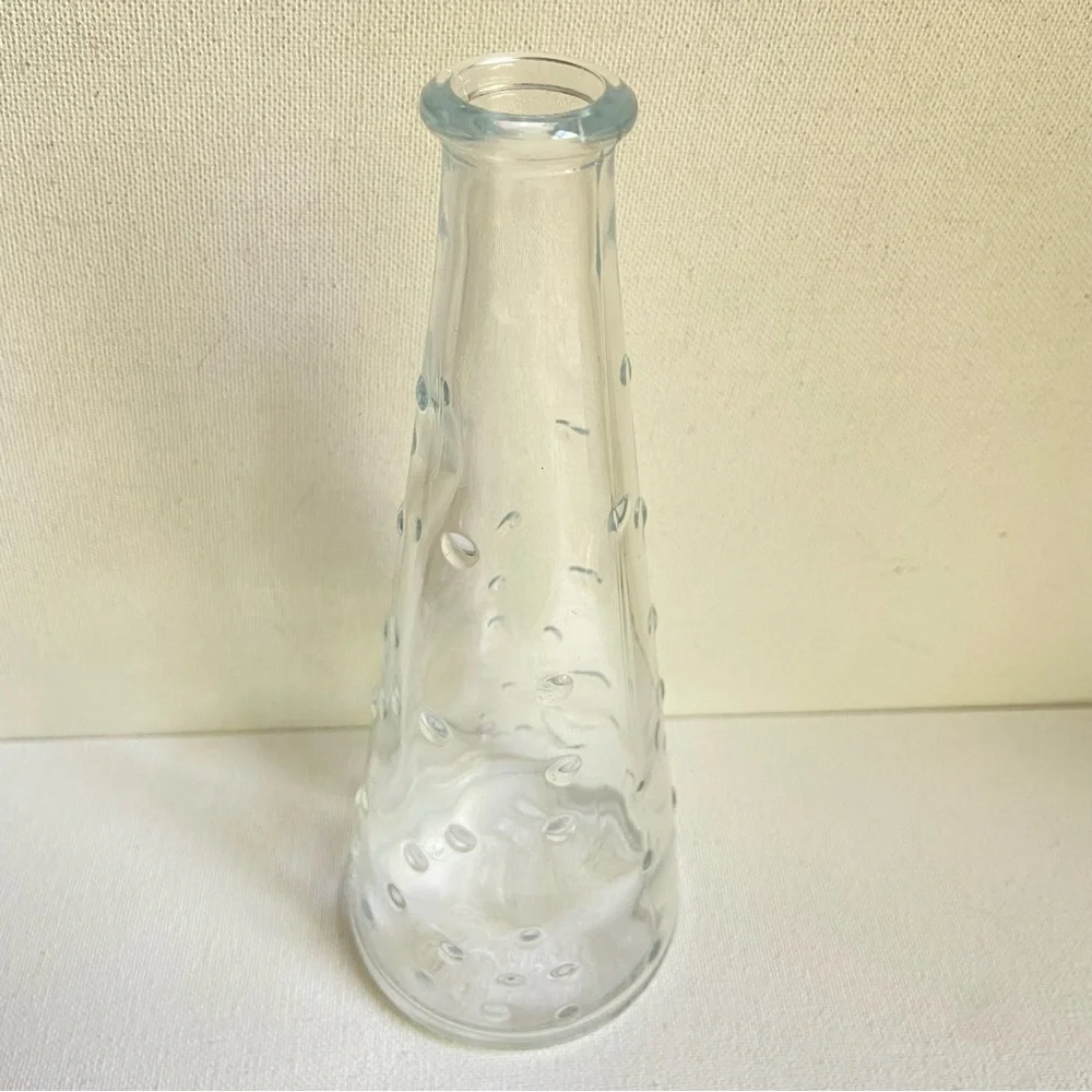 IKEA Emma Dafnas vintage clear glass hobnail dots bud vase made in Poland
